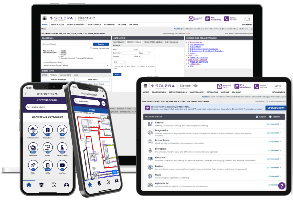 Direct-Hit® Pro Academy information on laptop